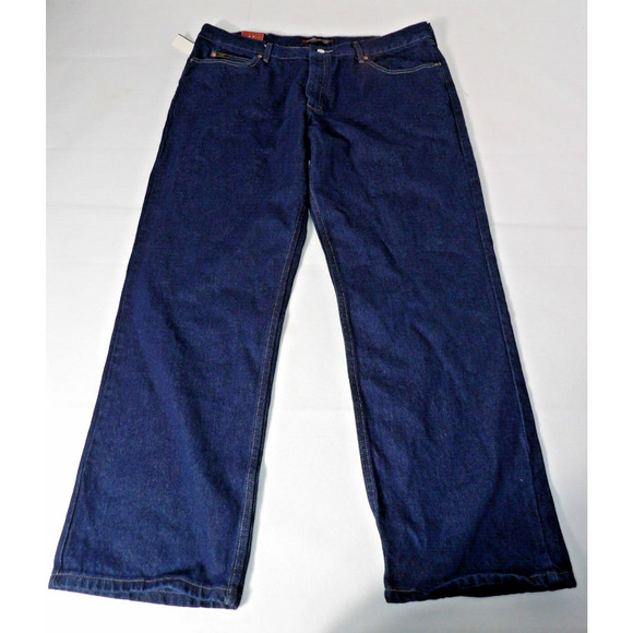 Lee Jeans Mens 42x32 Relaxed Fit Straight Leg Dark Wash NWT Denim Workwear Casua - Picture 1 of 16